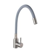 Смеситель для кухни РМС SUS124GY-016F с гибким изливом Нержавеющая сталь Серый