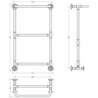 Полотенцесушитель, Сунержа, Ренессанс 1386, шгв 572*246*933, нижнее, цвет-золото