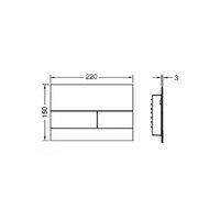 Клавиша смыва, TECE, TECEsquare II, для унитаза, шгв 220*3*150, цвет-белый матовый