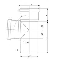Тройник Ostendorf для внутренней канализации HTEA 110/50х87° (115420) Rus