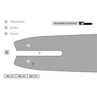 Шина сварная Rancher 353 L 9 K (35 см; 1.3 мм; 3/8") для бензопил Stihl 180 14 Rezer 04.001.00002