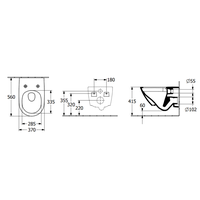 Унитаз, Villeroy&Boch, Subway 3.0, подвесной, шгв 370*560*360, цвет-альпийский белый