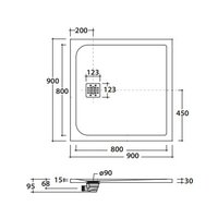 Душевой поддон, Globo DOCCIAPIETRA шгв 900*900*30 с антислипом BATAFORM цвет-белый DP09090501