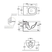 Унитаз, Globo, Stockholm, подвесной, шгв 370*580*350, CERASLIDE, BATAFORM, цвет-белый