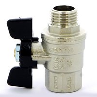 Кран шаровый Н/В Ду-15 (1/2")  Бабочка черн. Bugatti OREGON (307) (03070176)