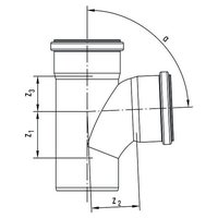 Тройник 110/110/87° max flow (гидравл. оптимизированный радиус изгиба) REHAU 11230051001