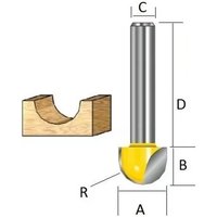 Фреза галтельная (16х12х38 мм; хвостовик 12 мм; 2 лезвия) Makita D-10833