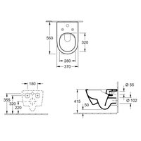 Унитаз, Villeroy&Boch, Subway 2.0, подвесной, шгв 370*560*365, цвет-альпийский белый