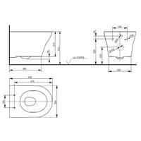 Унитаз, TOTO, MH, подвесной, шгв 394*530*339, CEFIONTECT, цвет-белый