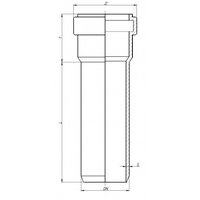 Труба, Ostendorf HT НТЕМ с раструбом O-75 длина мм-150 PP цвет-RAL 7037 серая пыль 113000