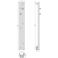 Полотенцесушитель, Сунержа Терция 3.0 шгв 138*74*1200 нижнее справа МЭМ цвет-сталь без покрытия 0058451211