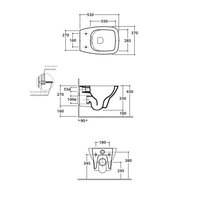 Унитаз, Globo, DAILY, подвесной, шгв 370*530*330, CERASLIDE, BATAFORM, цвет-белый