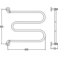 Полотенцесушитель, , Vento, 400, шгв 600*125*632, цвет-Old Brass Margaroli 400OB