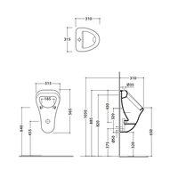 Писсуар, Globo, Milos, шгв 315*310*565, цвет-белый