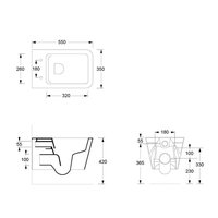 Унитаз, , Hide, подвесной, шгв 350*550*345, Aliglaze+, с сиденьем, с набором для крепления, цвет-белый Alice 31210101SET