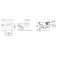 Унитаз, Villeroy&Boch, Venticello, подвесной, шгв 375*560*330, цвет-альпийский белый