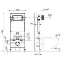 Инсталляция, TECE, TeceSpring, для подвесного унитаза, на четырех опорах, шгв 506*130*1144