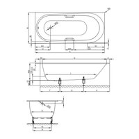 Ванна, Bette, BetteComodo, шгв 1800*800*450, BetteGlasur® Plus, цвет-Snow