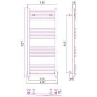 Полотенцесушитель, Сунержа, Аркус, шгв 450*92*1007, диагональное/нижнее/вертикальное, цвет-сталь