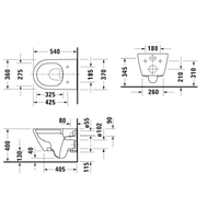 Унитаз, Duravit, D-Neo, подвесной, шгв 370*540*360, цвет-белый