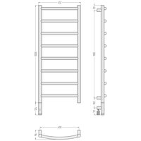 Полотенцесушитель, , Галант 3.1, шгв 432*96*1123, нижнее слева, МЭМ, цвет-сталь Сунержа 00-6000-1040
