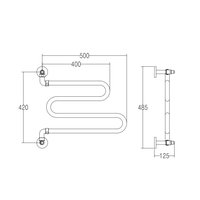 Полотенцесушитель, , Vento, 406, шгв 500*125*485, цвет-хром Margaroli 406CR