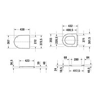 Сиденье для унитаза, Duravit, ME by Starck, шгв 370*420*30, цвет-белый (ПРОДАЕТСЯ ТОЛЬКО В КОМПЛЕКТЕ С ОСНОВНЫМ ИЗДЕЛИЕМ)