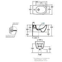 Биде, Globo 4ALL подвесной шгв 360*540*270 CERASLIDE BATAFORM цвет-черный матовый MDS09AR