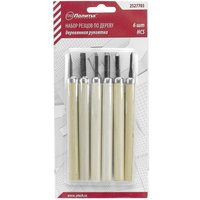 Набор резцов по дереву, деревянная рукоятка, 6 шт  Политех Инструмент Инструмент 2527703