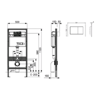 TECEbase 2.0 Модуль в комплекте с панелью смыва TECEnow хром глянц.
