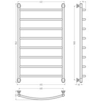 Полотенцесушитель, Сунержа, Галант+, шгв 650*123*1062, цвет-сталь