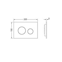 Клавиша смыва, TECE, TECEloop 2.0, для унитаза, шгв 220*5*150, цвет-хром матовый