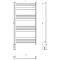 Полотенцесушитель, , Богема 3.1, прямая, шгв 532*74*1124, нижнее слева, МЭМ, цвет-чёрный матовый Сунержа 31-6004-1050