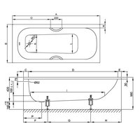 Ванна, Bette BetteForm шгв 1500*700*420 с антислипом Sense цвет-белый 2941000ASAD
