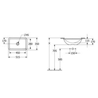 Раковина, , Loop&Friends, шгв 450*280*170, отверстия для смесителя-отсутствуют, цвет-альпийский белый Villeroy&Boch 4A560001