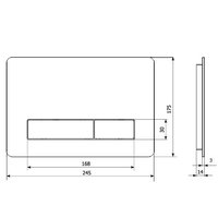 Клавиша смыва, Elsen, E01, для унитаза, шгв 245*14*175, нержавеющая сталь, цвет-inox