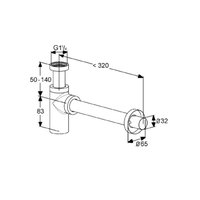 Сифон, Kludi, бутылочный, 1 1/4" х 32, цвет-золото брашированное