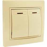 Выключатель двухклавишный с подсветкой С/У. бежевый Jilion 9533145