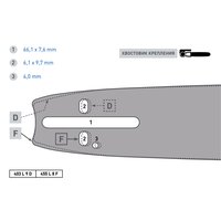 Шина направляющая Rancher 455 L 8 F (45 см; 1.5 мм; 0.325") для цепных пил Rezer 04.001.00006