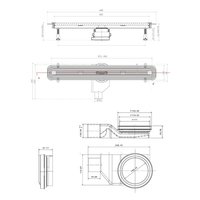 Душевой лоток, , Slim Line, шдв 116*550*120, цвет-хром матовый Bettoserb 13100032