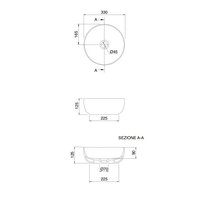 Раковина, Scarabeo, Glam, шгв 330*330*125, отверстия для смесителя-отсутствуют, цвет-белый