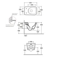 Унитаз, Globo STONE подвесной шгв 360*520*330 CERASLIDE BATAFORM цвет-белый матовый STS05BO