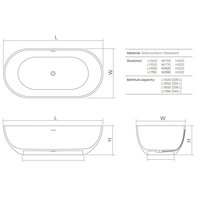 Ванна, , Shadow, шгв 1650*820*520, цвет-Smoky Black DEA Design DD8619 1650 R4