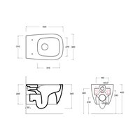 Унитаз, Alice, Wunder, подвесной, шгв 360*530*345, Aliglaze+, цвет-чёрный матовый