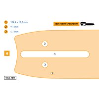 Сварная многослойная направляющая шина  для цепных пил Rezer 506 L 10 H 03.016.00027