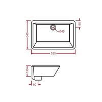 Раковина, Artceram, Gea, шгв 530*345*130, отверстия для смесителя-отсутствуют, цвет-белый глянцевый