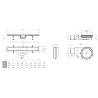 Душевой лоток, , Frameless, шдв 120*750*100, цвет-хром матовый Bettoserb 13701232