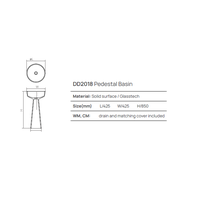 Раковина, , Pedestal Basin, шгв 425*425*850, отверстия для смесителя-отсутствуют, цвет-Smoky Black DEA Design DD2018 425 R4