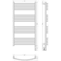 Полотенцесушитель, , Богема 3.1, выгнутая, шгв 632*118*1324, нижнее справа, МЭМ, цвет-тёмный титан муар Сунержа 15-6003-1260