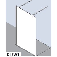 Душевая перегородка, Kermi, Diga, Walk-in FREE, шв 1200*2020, черный, цвет стекла-с серой тонировкой